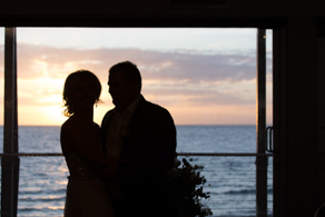 Bride and Groom getting married at Sunset at Safety Beach Sailing Club in Mornington Peninsula ©Erika's Way