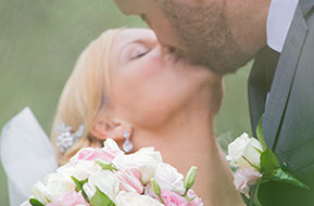 A kiss in the Olive Grove. © Erika's Way Wedding Photography in Melbourne