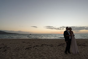 Husband and wife in the last lights of the day at Safety Beach, Mornington Peninsula, Vic. © Erika's Way Photography