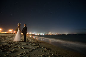 Husband and Wife under the stars at the beach at Safety Beach, Mornington Peninsula, Vic. © Erika's Way Photography