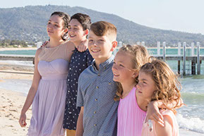 Five children and love at their parents wedding at Safety Beach, Mornington Peninsula, Vic.© Erika's Way Photography