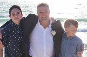 The groom, his son and his step son. Family love at the wedding at Safety Beach, Mornington Peninsula, Vic. © Erika's Way Photography
