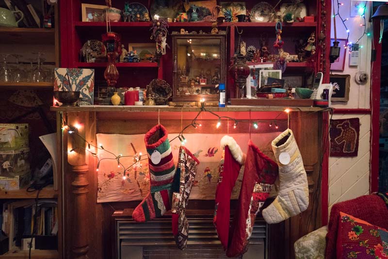 Christmas socks and Christmas lights