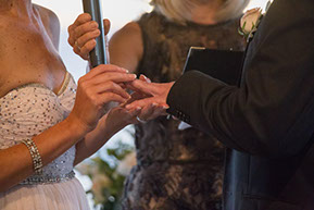 Wedding rings exchange at Safety Beach, Mornington Peninsula, Vic. © Erika's Way Photography
