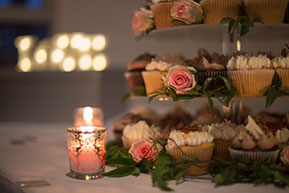 Wedding cupcape cake detail at night at Safety Beach, Mornington Peninsula, Vic. © Erika's Way Photography