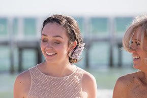 Bride and her teenage daughter at Safety Beach, Mornington Peninsula, Vic. © Erika's Way Photography