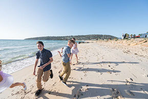 Kids running at the beach at Safety Beach, Mornington Peninsula, Vic.© Erika's Way Photography